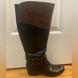 Black Knee High zip up boots Sz 8.5
